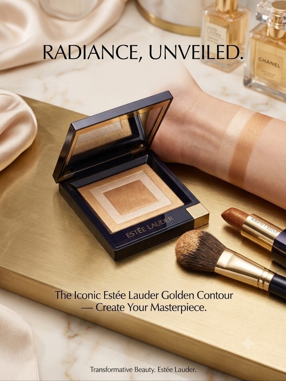 Estee Lauder Brilliant Shimmer All-Over Powder – Platinum Gold
